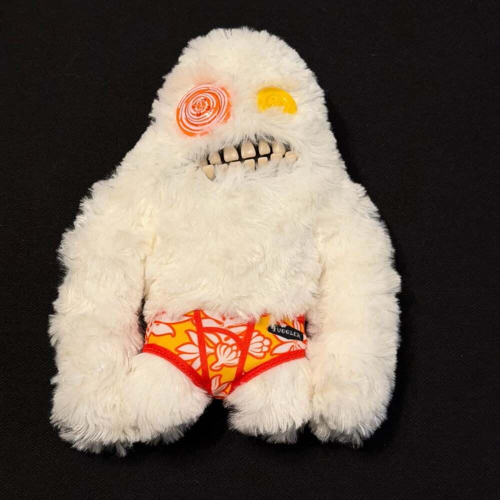 Fuggler Sasquoosh Budgie White Plush Funny Ugly Monster Toy 10”